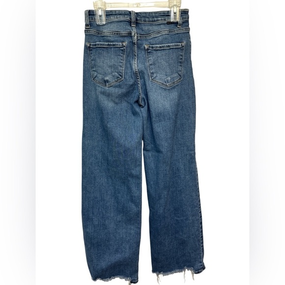 Risen medium wash raw edge Denim Jeans - Picture 2 of 7